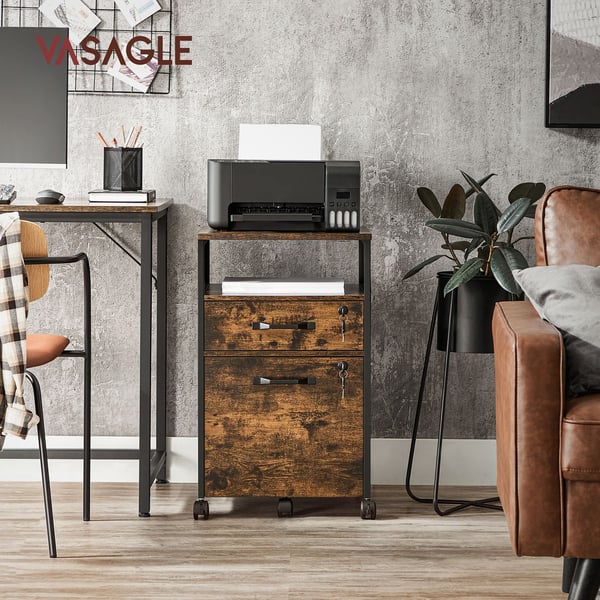 Pyörällinen kaappi, 44x42x69 cm, Ruskea