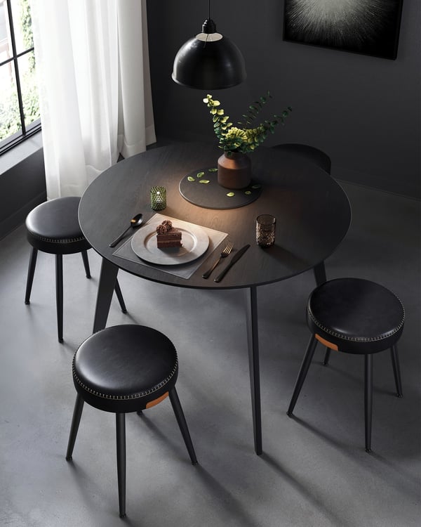 Matstol, 48x48x48,2 cm, svart