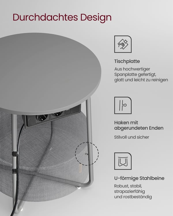 Sidobord, 45x50 cm, svart