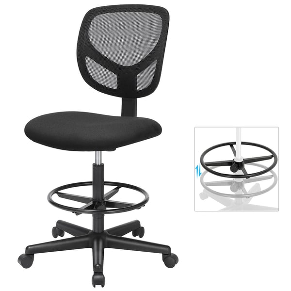 Kontorstol, Ergonomisk arbeidskrakk, 56x48x45 cm, Svart