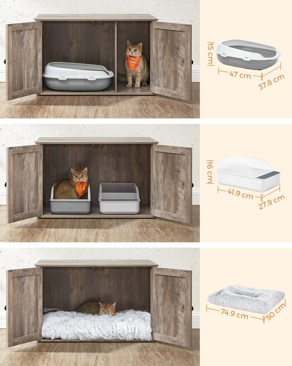 Kattetoalett skap, 80x53x49.2 cm, greige