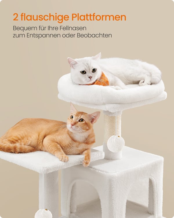 Kattetræ, 45x35x112 cm, Creme
