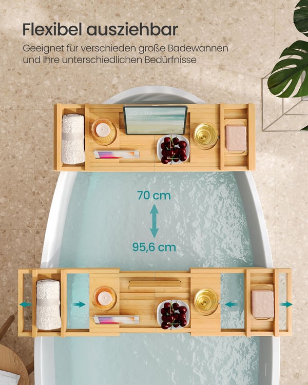 Badekarhylle, Bambus, 23x95,6x4,2 cm, Beige