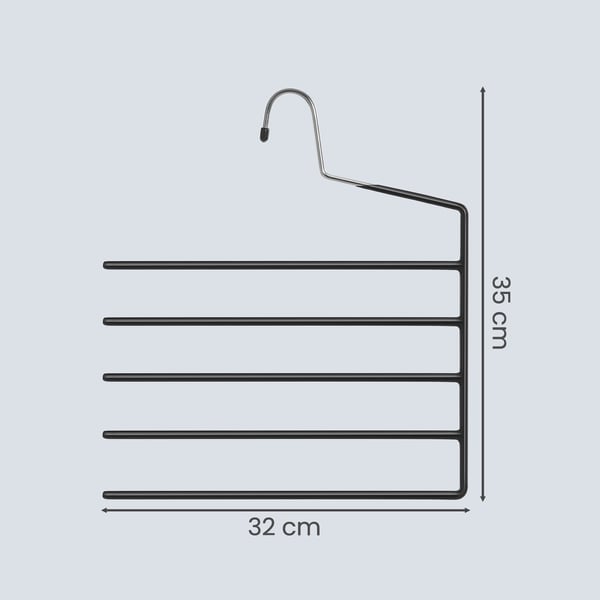Buksehenger 32x0,5x35 cm Svart, metall
