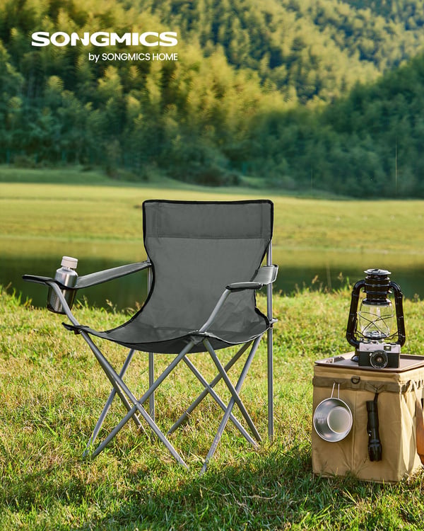 Campingstolar, 52x84x81 cm, Grå