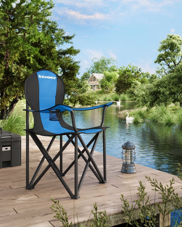 Campingstol, 90x55x102 cm, svart