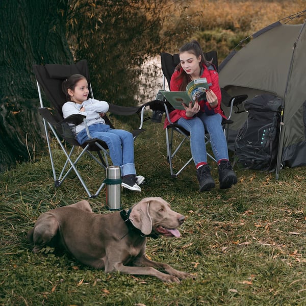 Campingstol, 81x70x91 cm, svart
