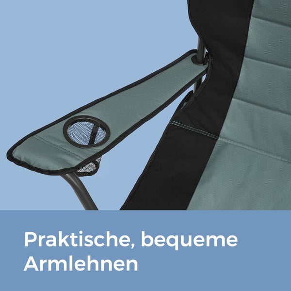 Strandstol, 55x90x102 cm, Grøn Sort