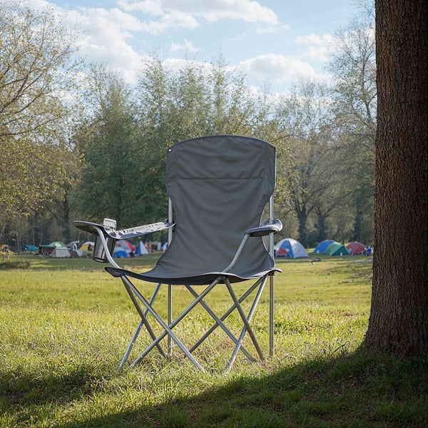 Campingstol, 54x86x97 cm, grå