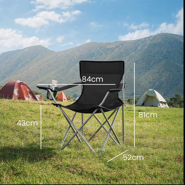 Campingstolar, 52x84x81 cm, svart