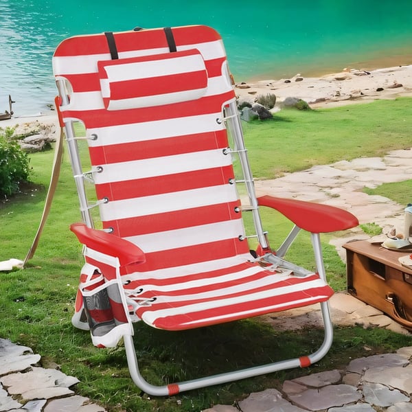 Strandstol, 68x63x75 cm, Röd