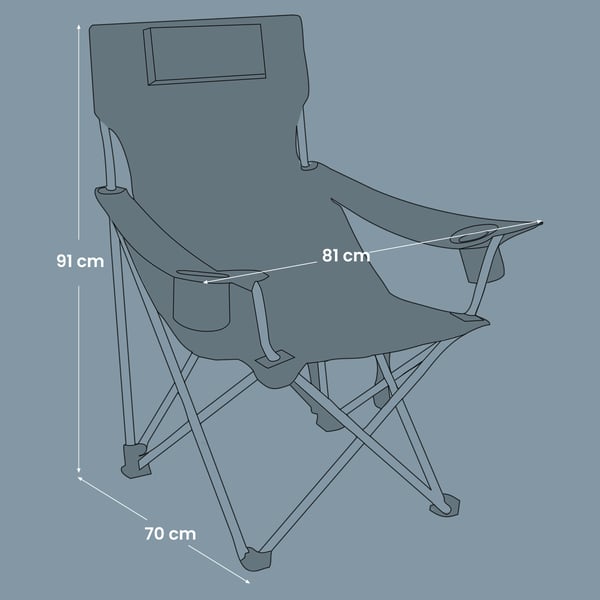 Campingstol, 70x81x91 cm, Blå