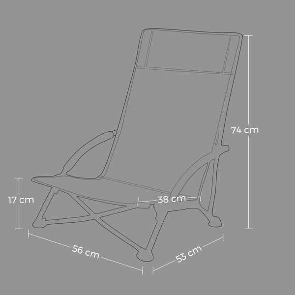 Strandstol, 53x56x74 cm, Grön