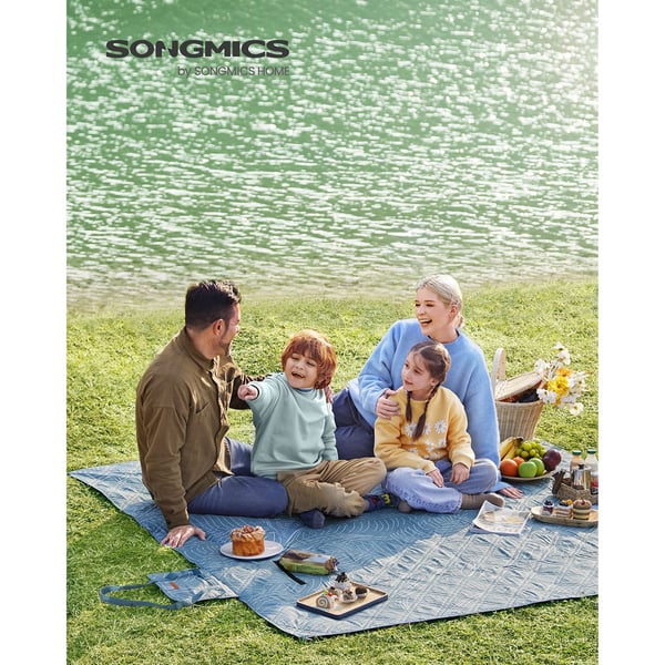 Picnic Tæppe, 200x200 cm, Lys Blå