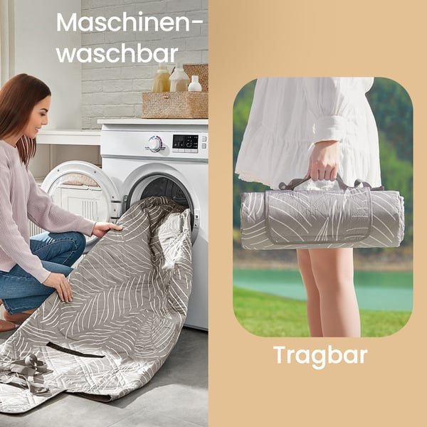 Picnic Tæppe, 200x200 cm, Khaki