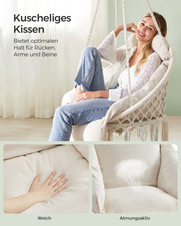 Hængestol, 133x80x60 cm, Beige