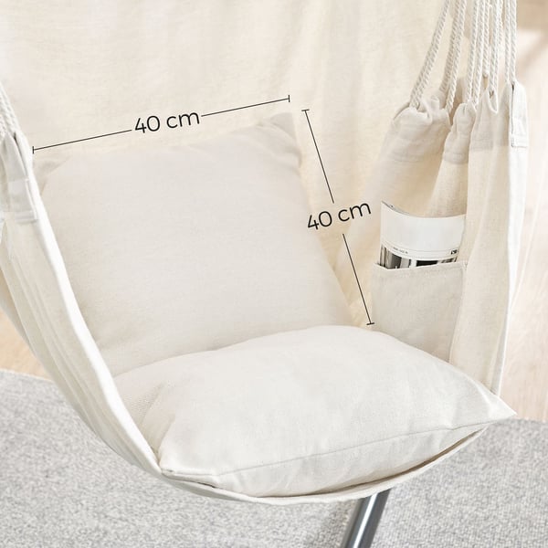 Hengestol, 148x125 cm, beige