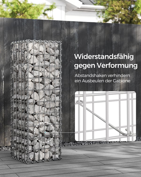 Gabion, 100x30x30 cm, Silver