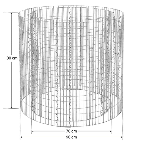 Dekorativ Gabion, 90x80 cm, Sølv