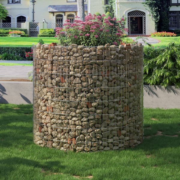 Dekorativ Gabion, 90x80 cm, Sølv