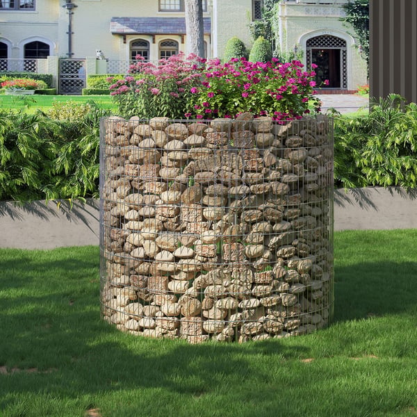 Dekorativ Gabion, 90x80 cm, Sølv