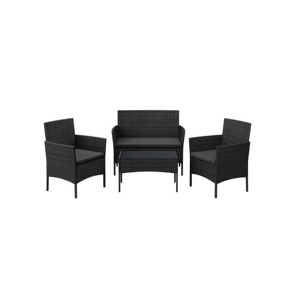Utendørs loungesett, 56,5x54,5x81,5 cm, 99x54,5x81,5 cm, 71x41x39 cm, Brun