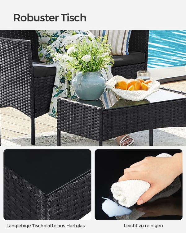 Utendørs loungesett, 56,5x54,5x81,5 cm, 99x54,5x81,5 cm, 71x41x39 cm, Brun