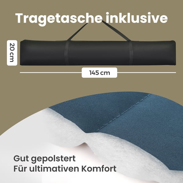 Hængekøje med stativ, 400x100x90 cm, sort stel, blå hængekøje
