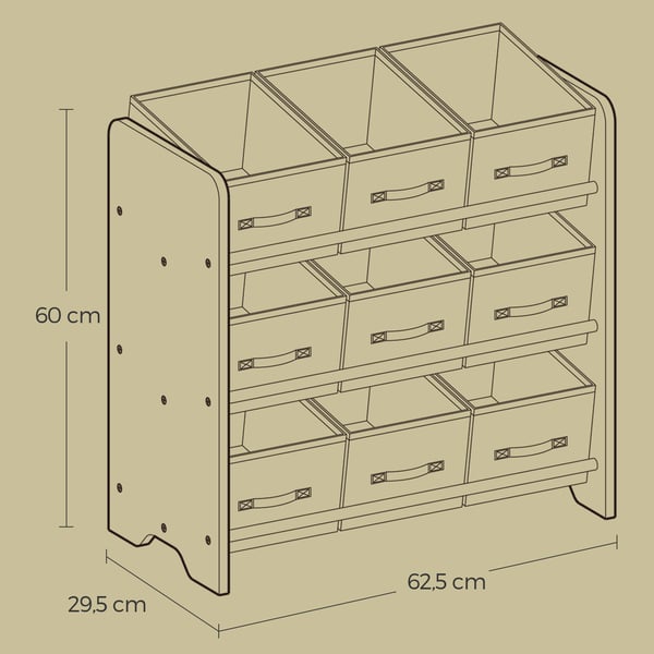 Hylly, 29.5x62.5x60 cm, Harmaa