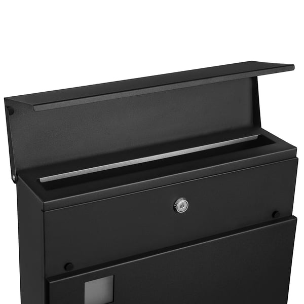 Postkasse, 37x10.5x37 cm, Svart