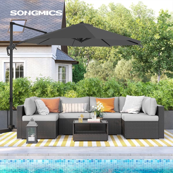 Udendørs Cantilever-parasol, 300 cm, grå