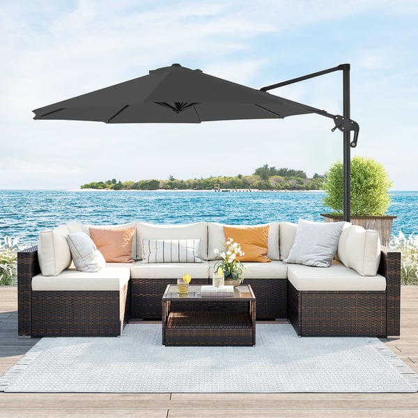 Udendørs Cantilever-parasol, 300 cm, grå