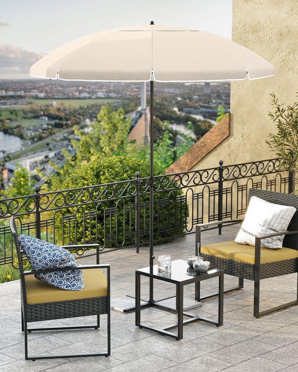 Marknadsparaply, 160x210 cm, Beige