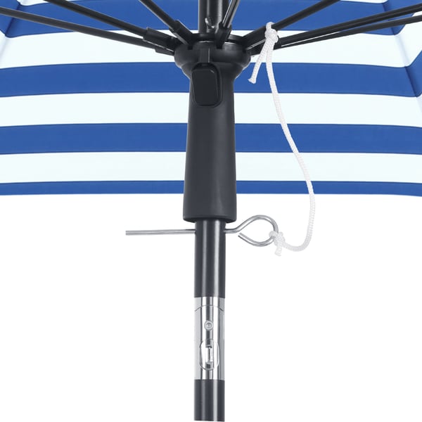 Strandparasol, 160 cm diameter, blå-hvidstribet