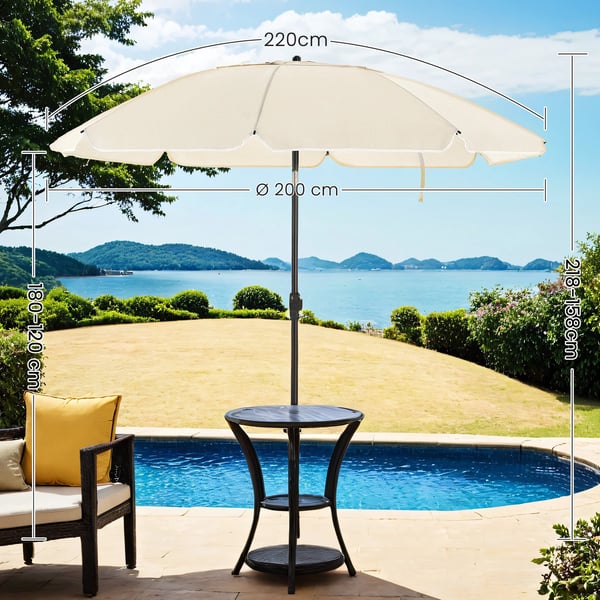 Solparasoll, 180x230 cm, Beige