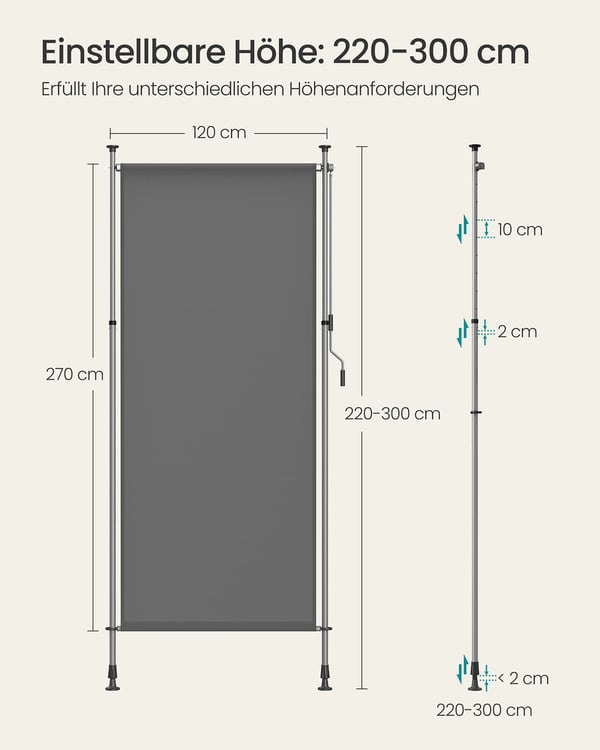 Pystylamelli, 150x220-300 cm, Antrasiitinharmaa