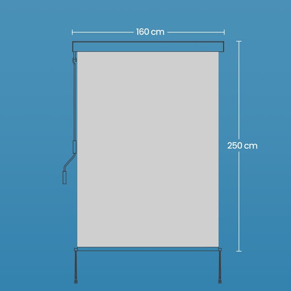 Vertikal markis, 250x160 cm, beige