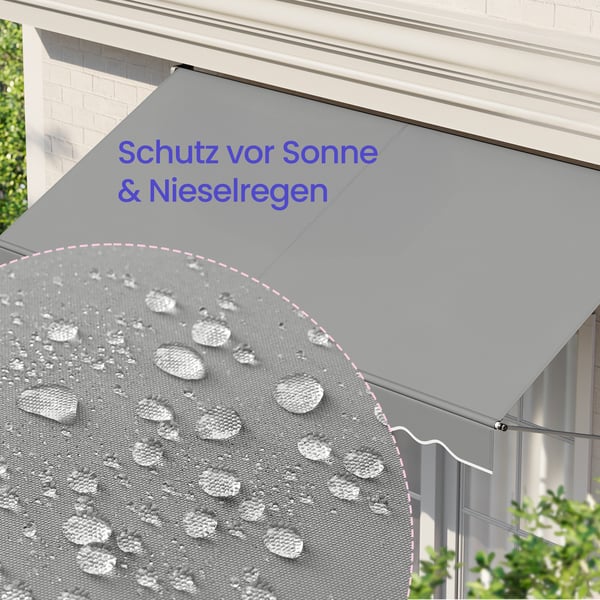 Klemme Markise, 400x120 cm, Grå