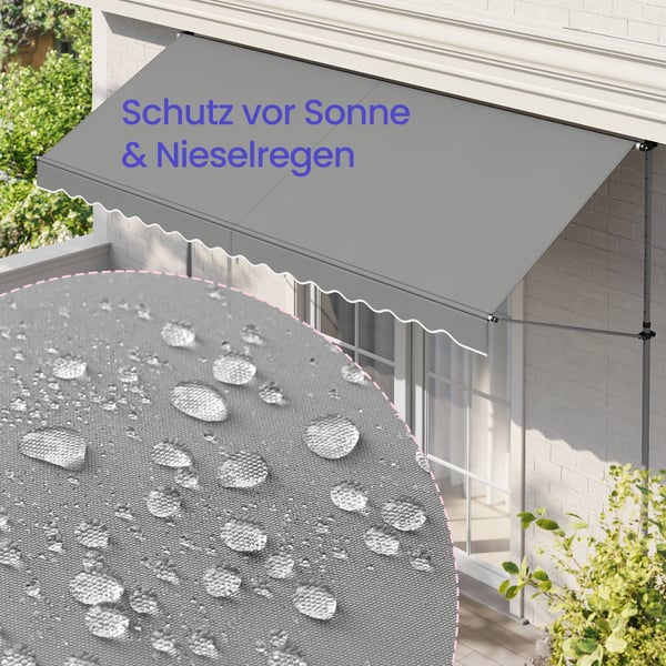 Klemme-markise, 400x120 cm, Antrasitt