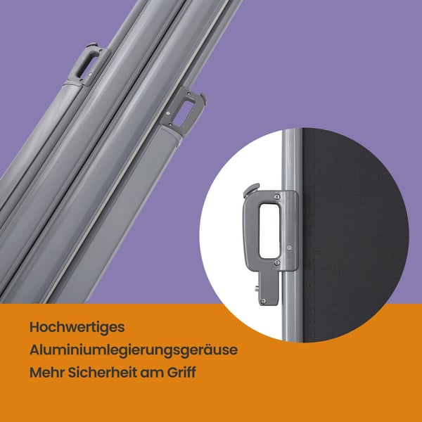 Dobbelt Sides Markise, 180x600 cm, Antracit
