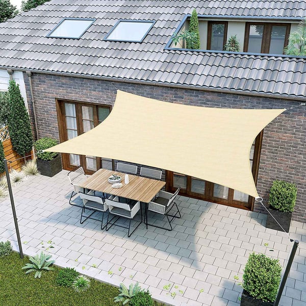 Solseil, 3x4 m, Sandfarget