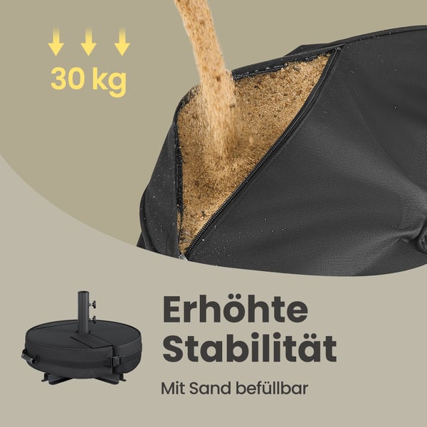 Parasollbase, 55,1x55,1x40,1 cm, Svart