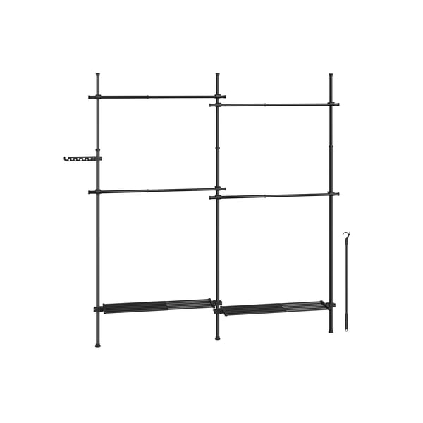 Garderobestativ, 33,5x162x208 cm, Sort
