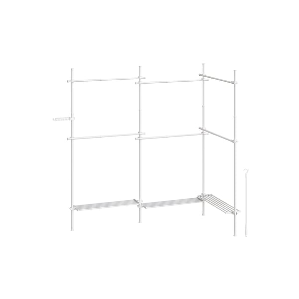Tak-til-gulv klesstativ, 33,5x240x208 cm, Hvit