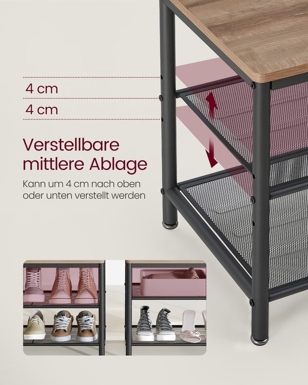 Klesstativ, 35x98x180 cm, Brun, Svart