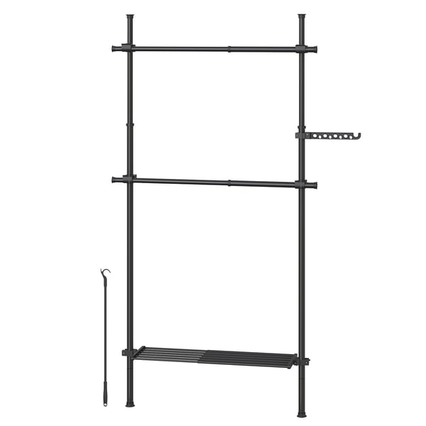 Vaateteline, 33.5x84-123x220-300 cm, Musta