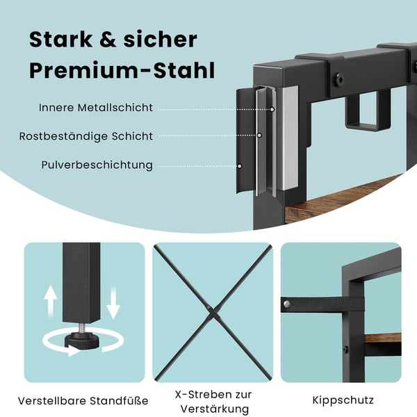 Klesstativ med skobenk, 40x120x190 cm, Brun