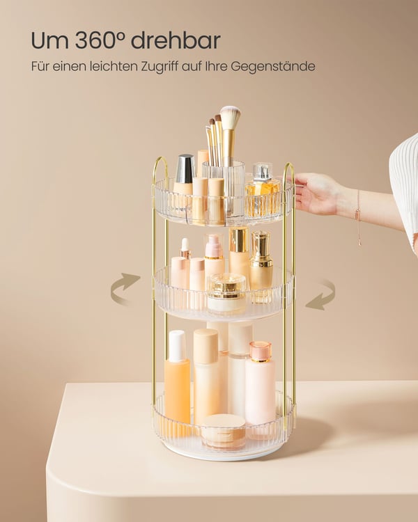 Sminkeorganisator, 23x23x46 cm, Transparent