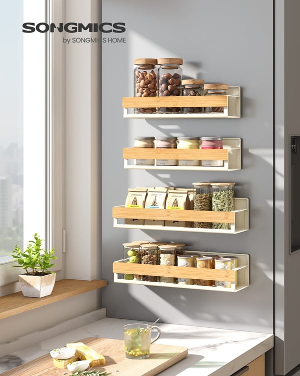 Kryddhylla set, 10x30x7,5 cm, Beige