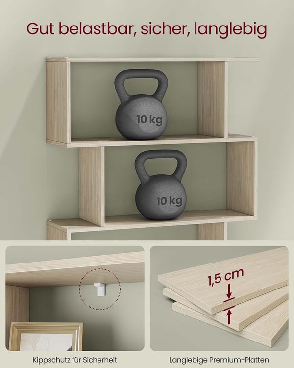 Bogreol, 24x70x191 cm, beige